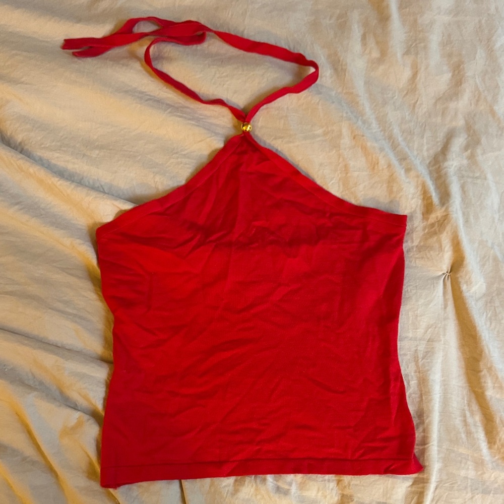 Red halter top